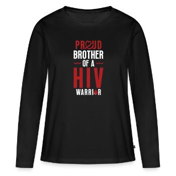 Le fier frère d’un combattant de la lutte contre le VIH - T-shirt manches longues Premium bio Femme - noir - Devant - Julia (174cm)
