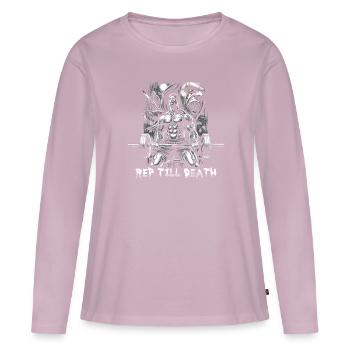 Rep Till Death 80s Slasher Bodybuilding - Frauen Premium Bio Langarmshirt - Altrosa - Vorne - Julia (174cm)