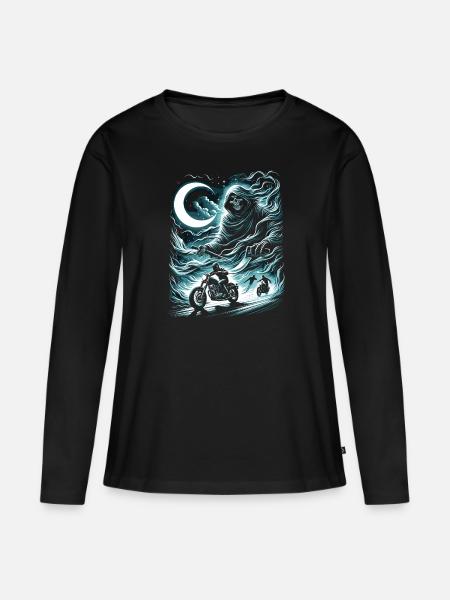 Mystic Moonlight Chase: Slasher on the Prowl - Frauen Premium Bio Langarmshirt - Schwarz