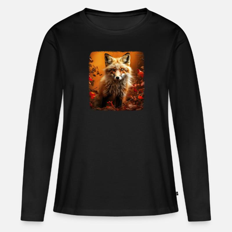 Foxes realistic fox - Women's Premium Organic Long Sleeve Shirt - black