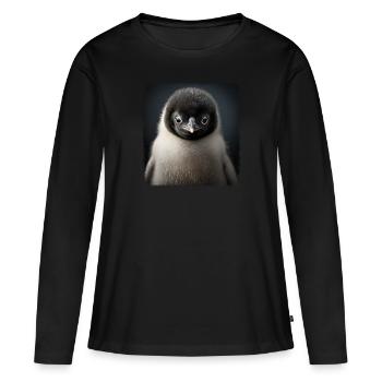 Penguins Realistic Penguin - Women's Premium Organic Long Sleeve Shirt - black - Front - Julia (174cm)