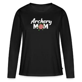 Arc de tir à l’arc - T-shirt manches longues Premium bio Femme - noir - Devant - Julia (174cm)