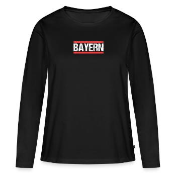 Bayer Bayerin Bayern - Frauen Premium Bio Langarmshirt - Schwarz - Vorne - Julia (174cm)