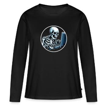 PC gamer freak chemise dessins - gamers - T-shirt manches longues Premium bio Femme - noir - Devant - Julia (174cm)
