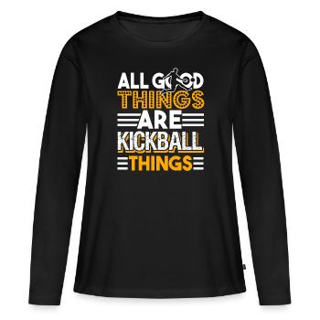 Kickball All God Things Are Kickball Things - Women's Premium Organic Long Sleeve Shirt - black - Front - Julia (174cm)