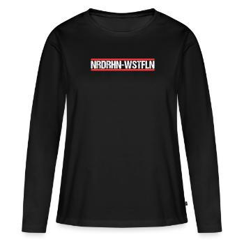 NRW Nordrhein Westfalen - Frauen Premium Bio Langarmshirt - Schwarz - Vorne - Julia (174cm)