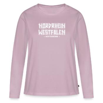 Rhénanie du Nord-Westphalie - T-shirt manches longues Premium bio Femme - rose poudré - Devant - Julia (174cm)