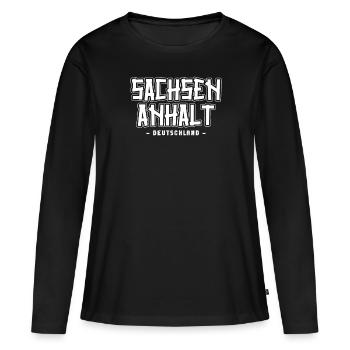 Saxe Auto-stoppeur Saxe Auto-stoppeur Saxe-Anhalt - T-shirt manches longues Premium bio Femme - noir - Devant - Julia (174cm)
