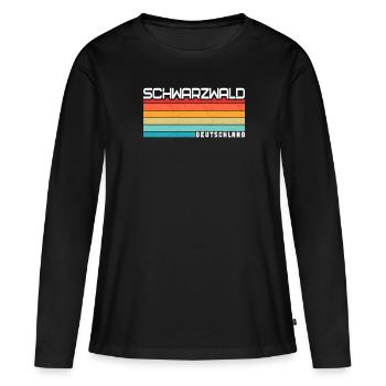 Forêt-Noire - T-shirt manches longues Premium bio Femme - noir - Devant - Julia (174cm)