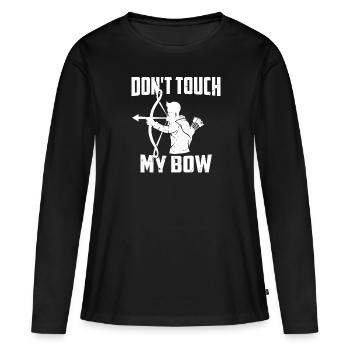 Arc de tir à l’arc - T-shirt manches longues Premium bio Femme - noir - Devant - Julia (174cm)