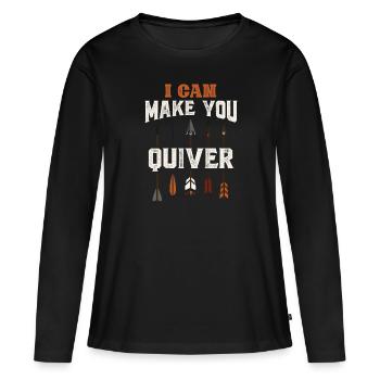 Arc de tir à l’arc - T-shirt manches longues Premium bio Femme - noir - Devant - Julia (174cm)