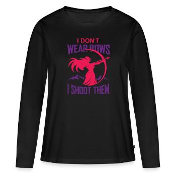 Arc de tir à l’arc - T-shirt manches longues Premium bio Femme - noir - Devant - Julia (174cm)
