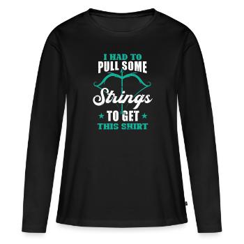 Arc de tir à l’arc - T-shirt manches longues Premium bio Femme - noir - Devant - Julia (174cm)