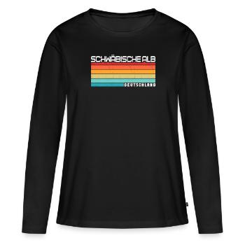 Jura souabe - T-shirt manches longues Premium bio Femme - noir - Devant - Julia (174cm)