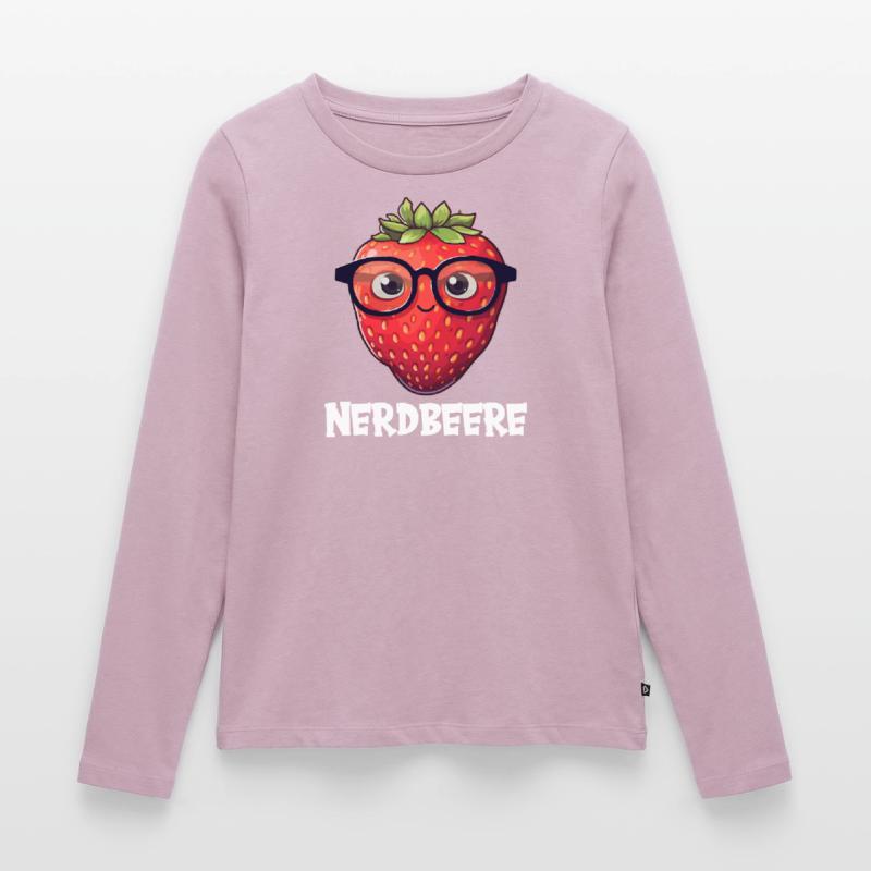 Nerdbeere Junge Mädchen Nerdy Nerd Erdbeere Frauen Premium Bio Langarmshirt