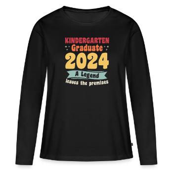 Fier diplômé de la maternelle 2024 - T-shirt manches longues Premium bio Femme - noir - Devant - Julia (174cm)