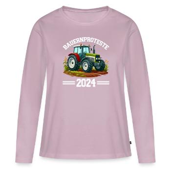 Unity and Determination in Agriculture - Women's Premium Organic Long Sleeve Shirt - dusky pink - Front - Julia (174cm)