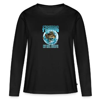 Pêche à la perche Poissons d’eau douce - T-shirt manches longues Premium bio Femme - noir - Devant - Julia (174cm)