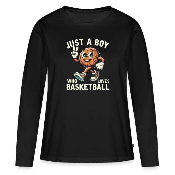 Juste un garçon qui aime les garçons de basket-ball hommes - T-shirt manches longues Premium bio Femme - noir - Devant - Julia (174cm)