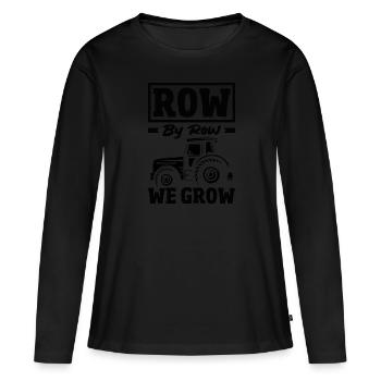 Rangée par rangée, nous cultivons le tracteur - T-shirt manches longues Premium bio Femme - noir - Devant - Julia (174cm)