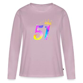 51. Geburtstag Geschenkidee Für 51 Jahre Alt Zum - Frauen Premium Bio Langarmshirt - Altrosa - Vorne - Julia (174cm)