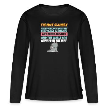 I'm Not Clumsy The Floor Hates Me Foolish Koala - Women's Premium Organic Long Sleeve Shirt - black - Front - Julia (174cm)