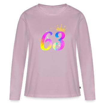 63. Geburtstag Geschenkidee Für 63 Jahre Alt - Frauen Premium Bio Langarmshirt - Altrosa - Vorne - Julia (174cm)