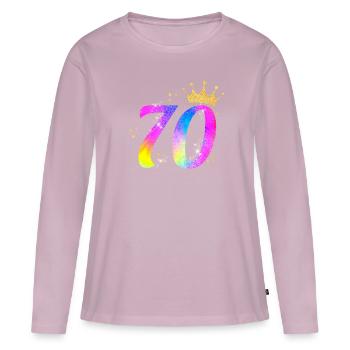 70. Geburtstag Geschenkidee Für 70 Jahre Alt - Frauen Premium Bio Langarmshirt - Altrosa - Vorne - Julia (174cm)