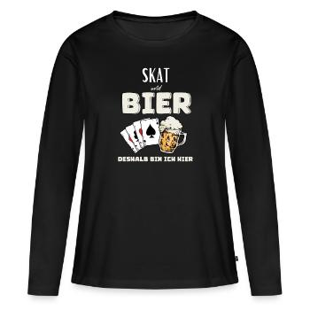 Skat and Beer - Women's Premium Organic Long Sleeve Shirt - black - Front - Julia (174cm)