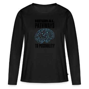 Unlock Your Brain's Potential Neuroplasticity - Frauen Premium Bio Langarmshirt - Schwarz - Vorne - Julia (174cm)
