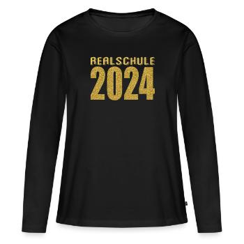 Lycée Jeunes Filles Lycée 2024 - T-shirt manches longues Premium bio Femme - noir - Devant - Julia (174cm)