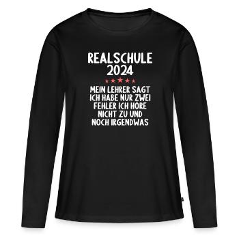 Lycée Jeunes Filles Lycée 2024 - T-shirt manches longues Premium bio Femme - noir - Devant - Julia (174cm)