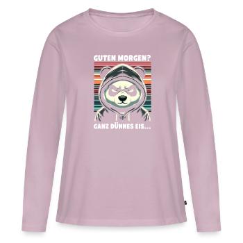 Bonjour? Glace très mince Sarcastique - T-shirt manches longues Premium bio Femme - rose poudré - Devant - Julia (174cm)