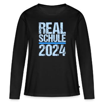 Lycée Jeunes Filles Lycée 2024 - T-shirt manches longues Premium bio Femme - noir - Devant - Julia (174cm)