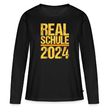 Lycée Jeunes Filles Lycée 2024 - T-shirt manches longues Premium bio Femme - noir - Devant - Julia (174cm)