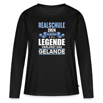 Lycée Jeunes Filles Lycée 2024 - T-shirt manches longues Premium bio Femme - noir - Devant - Julia (174cm)