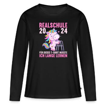 Lycée Jeunes Filles Lycée 2024 - T-shirt manches longues Premium bio Femme - noir - Devant - Julia (174cm)