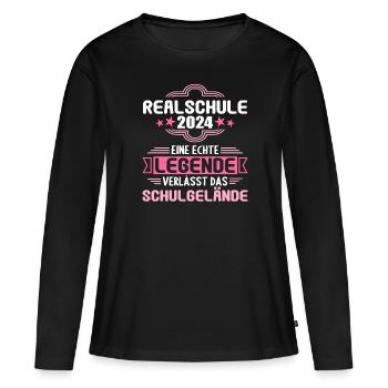 Lycée Jeunes Filles Lycée 2024 - T-shirt manches longues Premium bio Femme - noir - Devant - Julia (174cm)