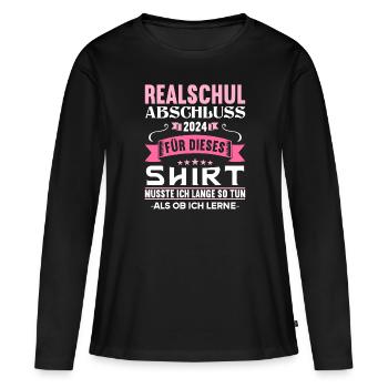 Lycée Jeunes Filles Lycée 2024 - T-shirt manches longues Premium bio Femme - noir - Devant - Julia (174cm)