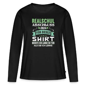 Lycée Jeunes Filles Lycée 2024 - T-shirt manches longues Premium bio Femme - noir - Devant - Julia (174cm)