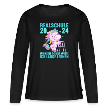 Lycée Jeunes Filles Lycée 2024 - T-shirt manches longues Premium bio Femme - noir - Devant - Julia (174cm)