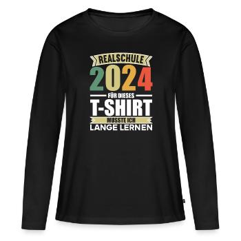 Lycée Jeunes Filles Lycée 2024 - T-shirt manches longues Premium bio Femme - noir - Devant - Julia (174cm)