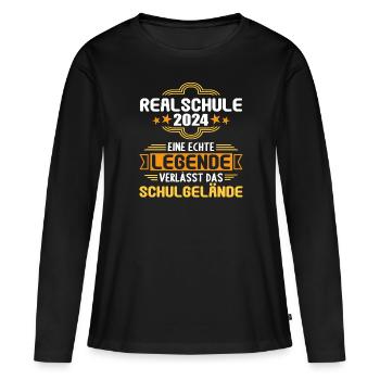 Lycée Jeunes Filles Lycée 2024 - T-shirt manches longues Premium bio Femme - noir - Devant - Julia (174cm)