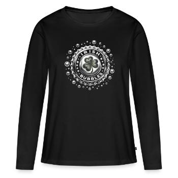 Irish Bubbles Pub Outfit - Frauen Premium Bio Langarmshirt - Schwarz - Vorne - Julia (174cm)