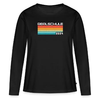 Lycée Jeunes Filles Lycée 2024 - T-shirt manches longues Premium bio Femme - noir - Devant - Julia (174cm)