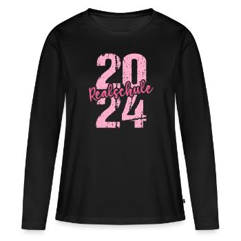 Lycée Jeunes Filles Lycée 2024 - T-shirt manches longues Premium bio Femme - noir - Devant - Julia (174cm)