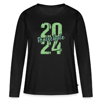 Lycée Jeunes Filles Lycée 2024 - T-shirt manches longues Premium bio Femme - noir - Devant - Julia (174cm)