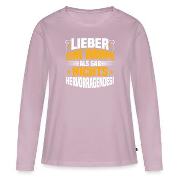 Dicker Bauch & Wampe Spruch, Bierbauch & Kessel - Frauen Premium Bio Langarmshirt - Altrosa - Vorne - Julia (174cm)