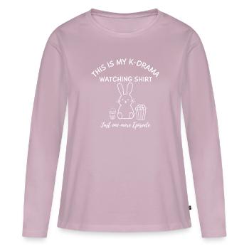 K-Drama Lover Funny KDrama Mom - Women's Premium Organic Long Sleeve Shirt - dusky pink - Front - Julia (174cm)