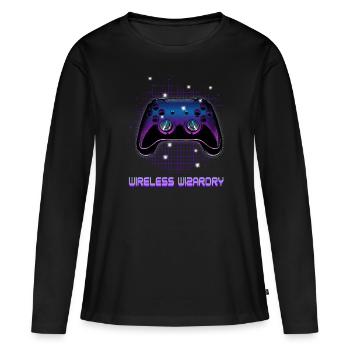 Gamers Video Gaming Geek Console Game Controller - Frauen Premium Bio Langarmshirt - Schwarz - Vorne - Julia (174cm)